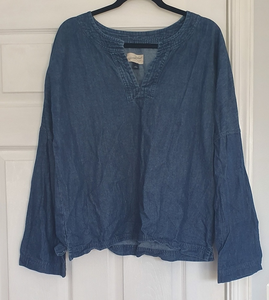Denim tunic style blouse